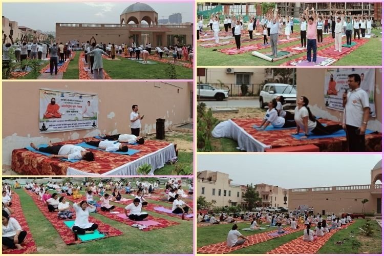 International Yoga Day: ग्रेटर नोएडा वेस्ट के आम्रपाली लेज़र वैली में योगाभ्यास से दिया निरोग रहने का संदेश, बड़ी संख्या में लोग हुए शामिल
