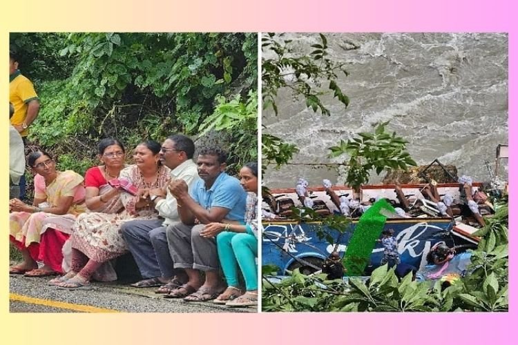 मार्स्यांगडी नदी में गिरी गोरखपुर से नेपाल जा रही बस, करीब 40 लोग थे सवार