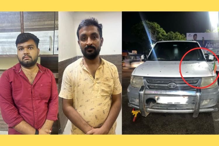 UP के चारबाग रेलवे स्टेशन के प्लेटफार्म दौड़ा दी कार, कार पर लगा था BJP झंडा