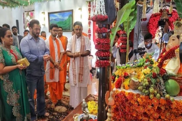 बहन अर्पिता के साथ CM एकनाथ शिंदे के घर पहुंचे सलमान खान, भगवान गणेश की पूजा कर जीता दिल