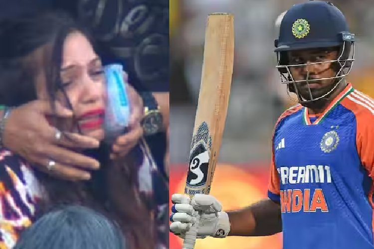 संजू सैमसन ने मैच के दौरान कर दिया महिला को चोटिल, गाल पकड़कर कर रोने लगी महिला