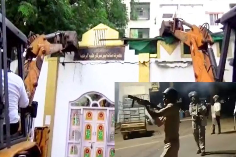 देवेंद्र फडणवीस ने किया पत्थरबाजों का इलाज, रात में पुलिस पर किया पथराव, सुबह ही बुलडोजर भेज कर तोड़ डाली दरगाह