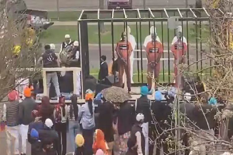 कनाडा में खालिस्तानी समर्थकों ने निकाली भारत विरोधी परेड, नेताओं को दिखाया जेल में, हिंदुओं को निकालने की मांग