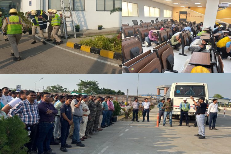 अदाणी पावर प्लांट परिसर में मॉक ड्रिल कर आपातकालीन स्थिति से निपटने का किया गया अभ्यास
