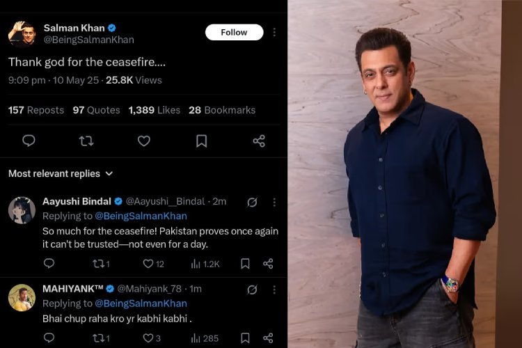 सीजफायर पर ट्वीट करना सलमान को पड़ा भारी, लोगों ने लताड़ा, तुरंत डिलीट करना पड़ा पोस्ट