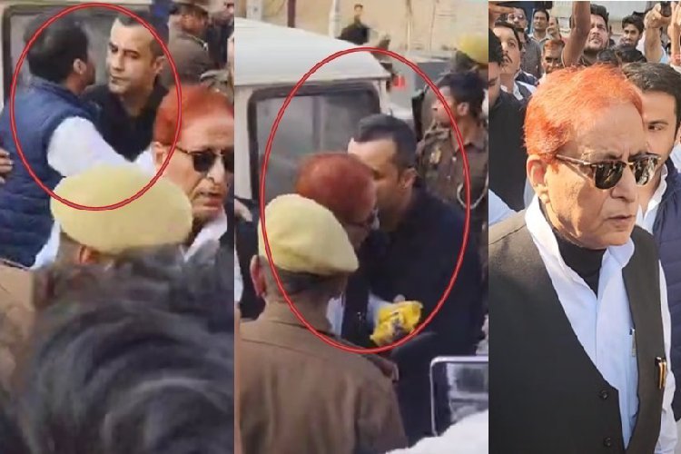 जेल भेजे गए आजम खान और बेटे अब्दुल्ला, नम थी आजम की आंखें, मीडिया के सामने...