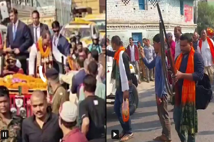 गोलियों की बौछार से हुआ डिप्टी सीएम विजय कुमार सिन्हा का स्वागत, वायरल वीडियो ने मचाया बवाल