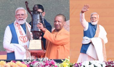 ...जब मंच से पीएम मोदी ने की सीएम योगी के कार्यों की प्रशंसा, रक्षा मंत्री ने दी बधाई