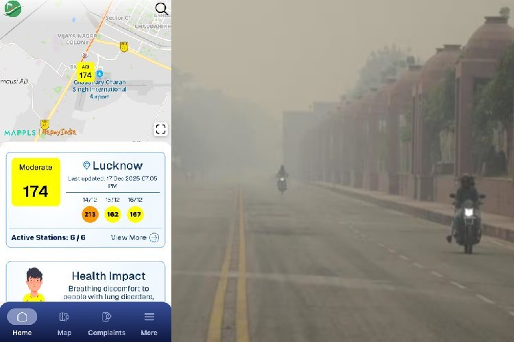 लखनऊ का AQI (वायु गुणवत्ता इंडेक्स) 174: निजी ऐप्स के भ्रामक AQI आंकड़ों से रहें सावधान!