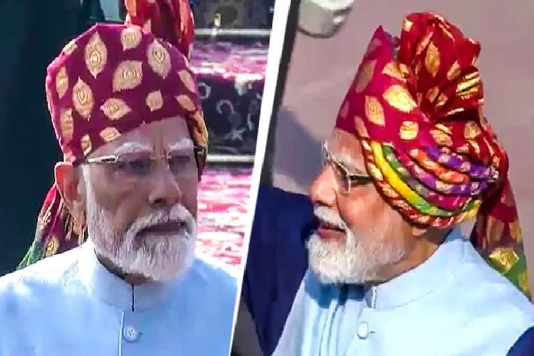 77वें गणतंत्र दिवस परेड में छाया रहा पीएम मोदी का बहुरंगी साफा 
