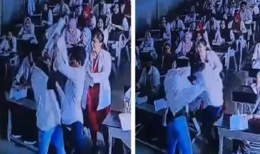 उल्टा चोर कोतवाल को डांटे: नकल करते पकड़ा तो छात्र ने परीक्षा निरीक्षक को ही कूट दिया, वीडियो वायरल