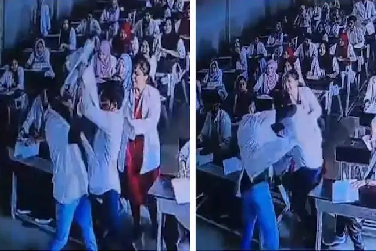 उल्टा चोर कोतवाल को डांटे: नकल करते पकड़ा तो छात्र ने परीक्षा निरीक्षक को ही कूट दिया, वीडियो वायरल