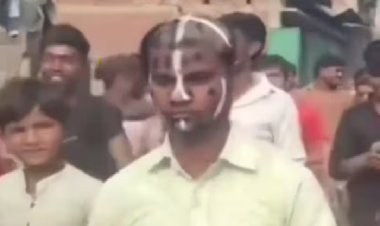 महिला से छेड़छाड़ करने वाले आरोपी का ग्रामीणों ने मुंडवाया सिर, मुंह पर कालिख पोत निकाला जुलूस 