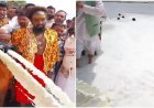 नर्मदा नदी में 11,000 लीटर दूध से मंदिर का अनुष्ठान, हवन में 41 टन सामग्री का उपयोग, वीडियो वायरल
