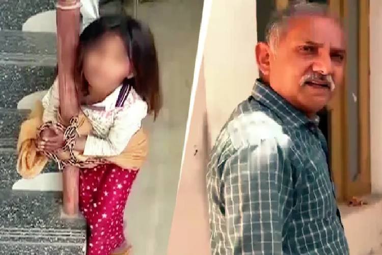 गुवाव चुराने के आरोप में पूर्व आर्मी मैन ने लड़की को चेन से बांधकर पीटा, वीडियो आया सामने