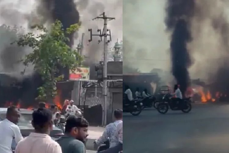 अहमदाबाद में मोटरसाइकिल ओवरटेकिंग पर विवाद, एक युवक की हत्या, भीड़ ने दुकानों-गाड़ियों में लगाई आग