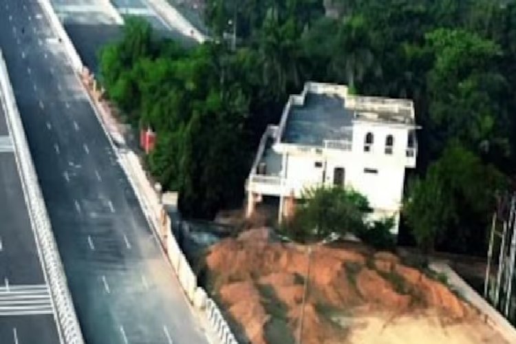 दिल्ली-देहरादून एक्सप्रेसवे पर चीन की 'नेल हाउस' वाली जिद देखी गई