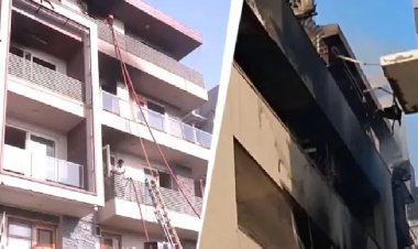 दिल्ली में इमारत में आग लगने से 9 लोगों की मौत, एसी ब्लास्ट का शक