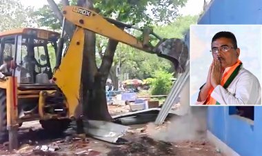 सेल की जमीन पर कब्जा करके बना लिया था TMC कार्यालय, सुवेंदु के बुलडोजर ने ढहाया, सामान लेकर भागते नजर आए कार्यकर्ता