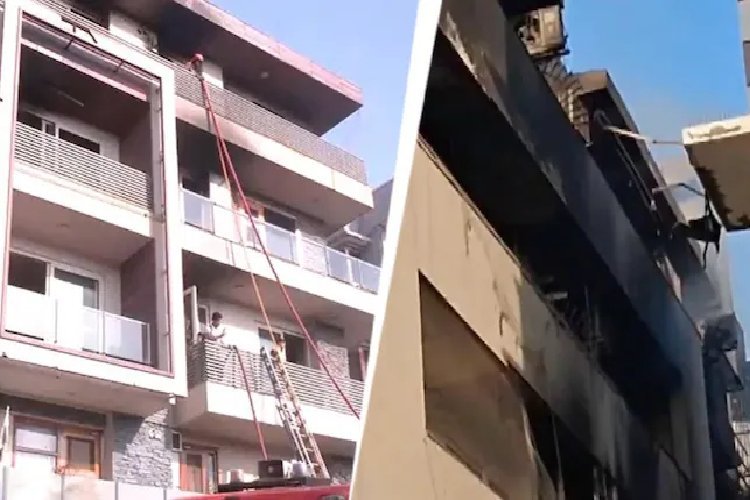 दिल्ली में इमारत में आग लगने से 9 लोगों की मौत, एसी ब्लास्ट का शक