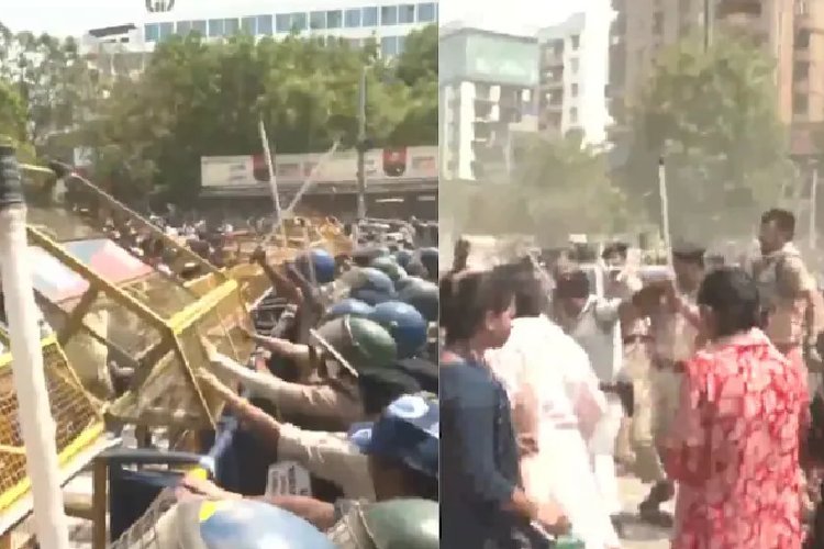 पटना में TRE-4 की मांग को लेकर प्रदर्शन, पुलिस का लाठीचार्ज