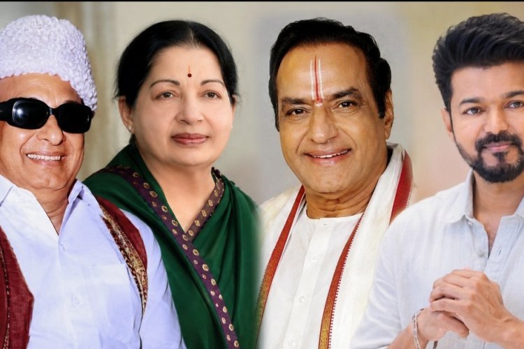 पर्दे से सिंहासन तक, फिल्मी दुनिया से सियासत में आकर बने सीएम,  एनटीआर और जयललिता  विजय थलपति का जुड़ा नाम