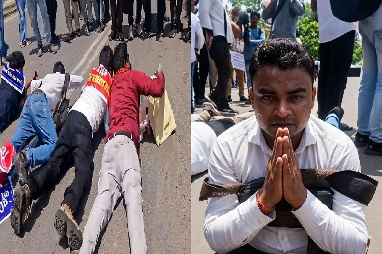 उत्तर प्रदेश 69000 सहायक शिक्षक भर्ती: अभ्यर्थी सड़क पर रेंगकर पहुंचे मंत्री आवास, SC में ठीक पैरवी की मांग