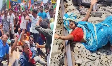 बंगाल में रेलवे ट्रैक पर हॉकरों का प्रदर्शन, बुलडोजर कार्रवाई के खिलाफ रोकी ट्रेनें