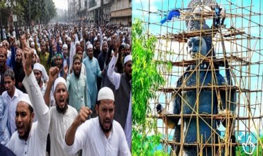 बांग्लादेश में सनातन परिसर खत्म करने की मांग, 50 फीट ऊंची कृष्ण प्रतिमा गिराने पर अड़े कट्टरपंथी