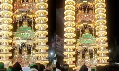हाईटेंशन लाइन से टकराया 20 फीट ऊंचा ताजिया, एक युवक की मौत, कई झुलसे
