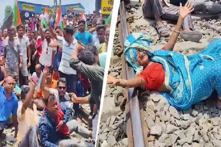 बंगाल में रेलवे ट्रैक पर हॉकरों का प्रदर्शन, बुलडोजर कार्रवाई के खिलाफ रोकी ट्रेनें