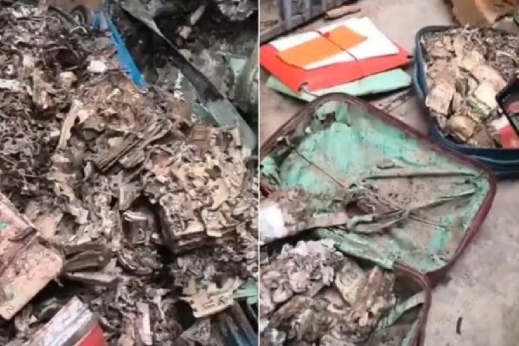 टीएमसी छात्र यूनियन ऑफिस से सूटकेस भरकर मिले जले-गले करोड़ों रुपए