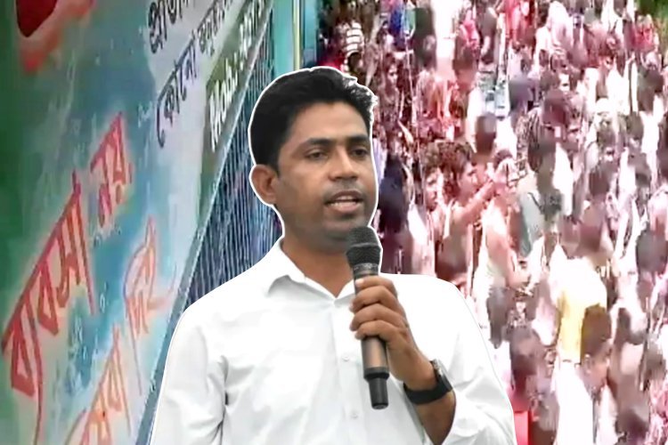 जहांगीर खान की रिहाई की मांग पर बवाल, पुलिस लाठीचार्ज से बचने के लिए तालाब में कूदे प्रदर्शनकारी