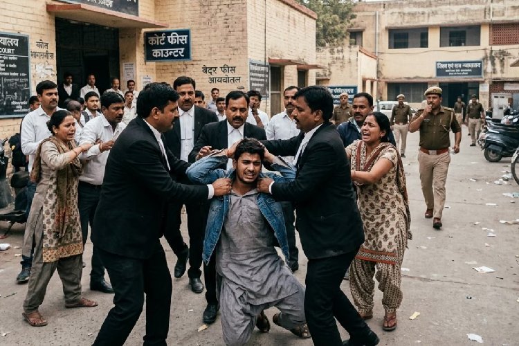 कोर्ट मैरिज करने पहुंचा तो वकीलों ने बुरी तरह पीटा! बाराबंकी कोर्ट परिसर में युवक की धुनाई, धर्मांतरण का आरोप