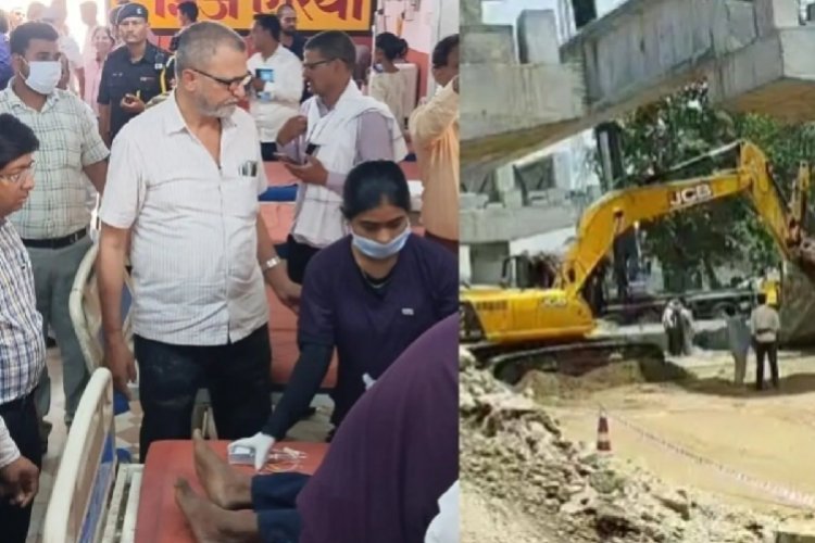 हरदोई: हाईवे पर बन रहे पुल की बीम अचानक भरभराकर गिरी! 3 मजदूर घायल, पहले भी हो चुका था हादसा
