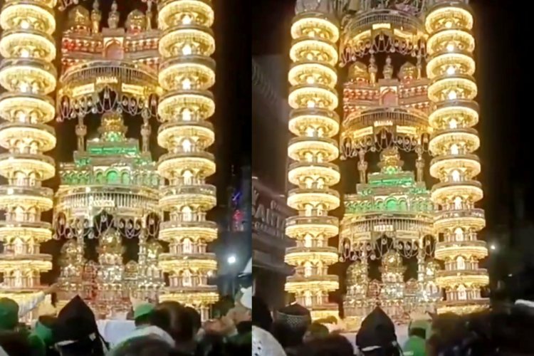 हाईटेंशन लाइन से टकराया 20 फीट ऊंचा ताजिया, एक युवक की मौत, कई झुलसे