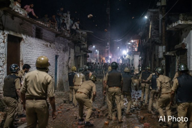 प्रयागराज में ताजिये के रास्ते पर बवाल, पुलिस पर पथराव, कई जवान घायल