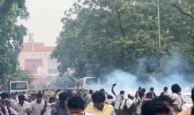 दिल्ली में CJP का उग्र प्रदर्शन, पुलिस ने दागे आंसू गैस के गोले, अमित शाह और धर्मेंद्र प्रधान के बीच मीटिंग जारी!