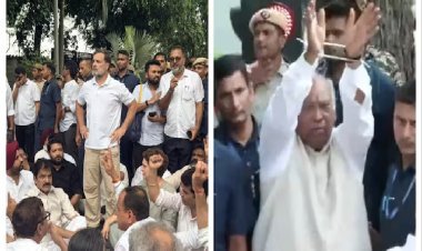 छात्रों के समर्थन में राहुल गांधी, प्रियंका गांधी सहित कांग्रेस नेताओं ने PM आवास के बाहर दिया धरना