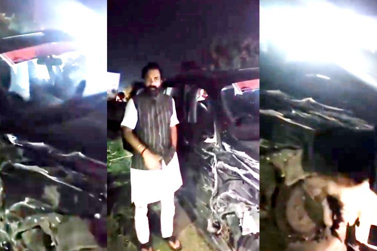 भाजपा विधायक बृजभूषण राजपूत की कार को ट्रक ने मारी टक्कर, साजिश का आरोप, जांच में जुटी पुलिस