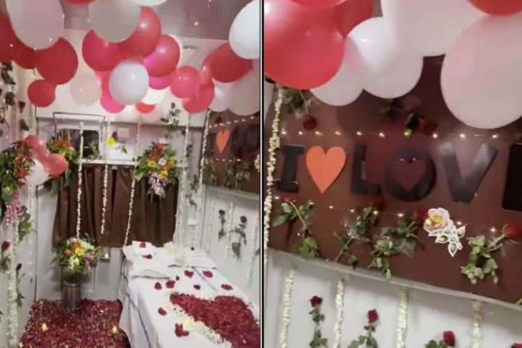 नई दुल्हन को सरप्राइज देने के लिए रेलवे कोच को बना दिया ‘हनीमून सुईट’. रेलवे ने जो बताया वो उड़ा देगा होश!