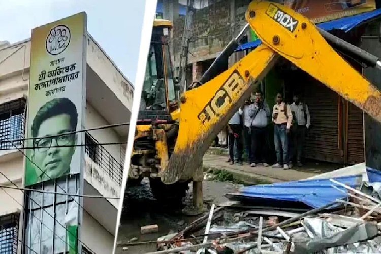 TMC सांसद अभिषेक बनर्जी के सांसद कार्यालय पर चला बुलडोजर, बिना अनुमति बना था भवन