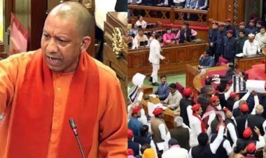 सीएम योगी के भाषण के बीच विधानसभा में भारी हंगामा, एक विधायक निलंबित