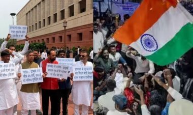 झारखंड के प्रदर्शनकारियों पर लाठीचार्ज होने पर, एनडीए के सांसदों ने सदन में किया प्रदर्शन