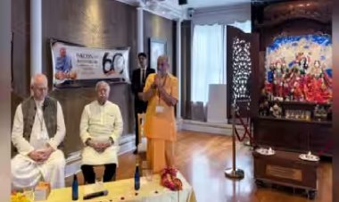 न्यूयॉर्क में आरएसएस प्रमुख मोहन भागवत का इस्कॉन जन्मस्थान पर दौरा, बेघरों के लिए भोजन वितरण में शामिल हुए