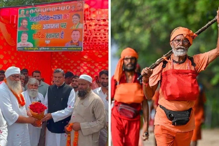 हर-हर महादेव से गूंजा नूंह! बृजमंडल यात्रा में मुस्लिम समुदाय ने शिवभक्तों पर बरसाए फूल
