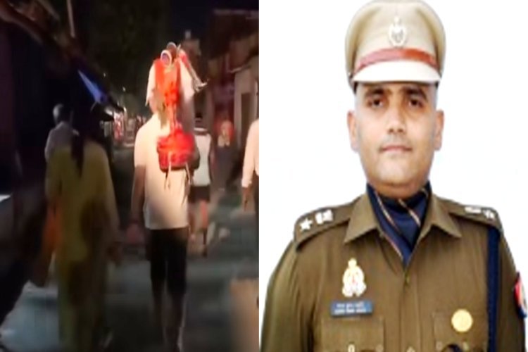 कंधे पर कांवड़, साथ में पत्नी...  अलीगढ़ एसएसपी नीरज कुमार जादौन बने कांवड़ियां, जमकर हो रही तारीफ