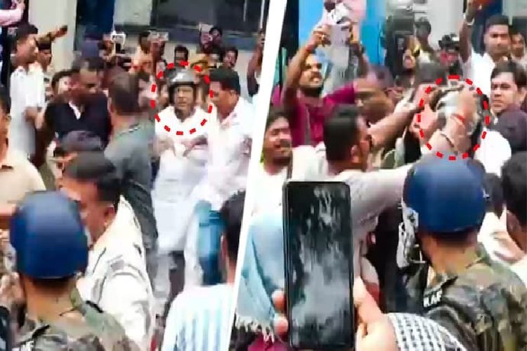 आरजी कर मामला: गिरफ्तारी के एक दिन बाद पूर्व TMC विधायक निर्मल घोष पर अंडे-कीचड़ से हमला, जूतों का हार पहनाया