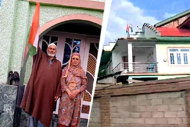 आतंकी के घर पर तिरंगा फहराया! लश्कर कमांडर आबिद रमजान शेख के माता-पिता ने शोपियां में फहराया राष्ट्रीय ध्वज