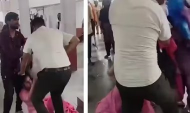 कोर्ट परिसर में पति ने पत्नी के बाल पकड़ गला घोंटने की कोशिश! महिला ने जड़े थप्पड़; वीडियो वायरल, दोनों गिरफ्तार
